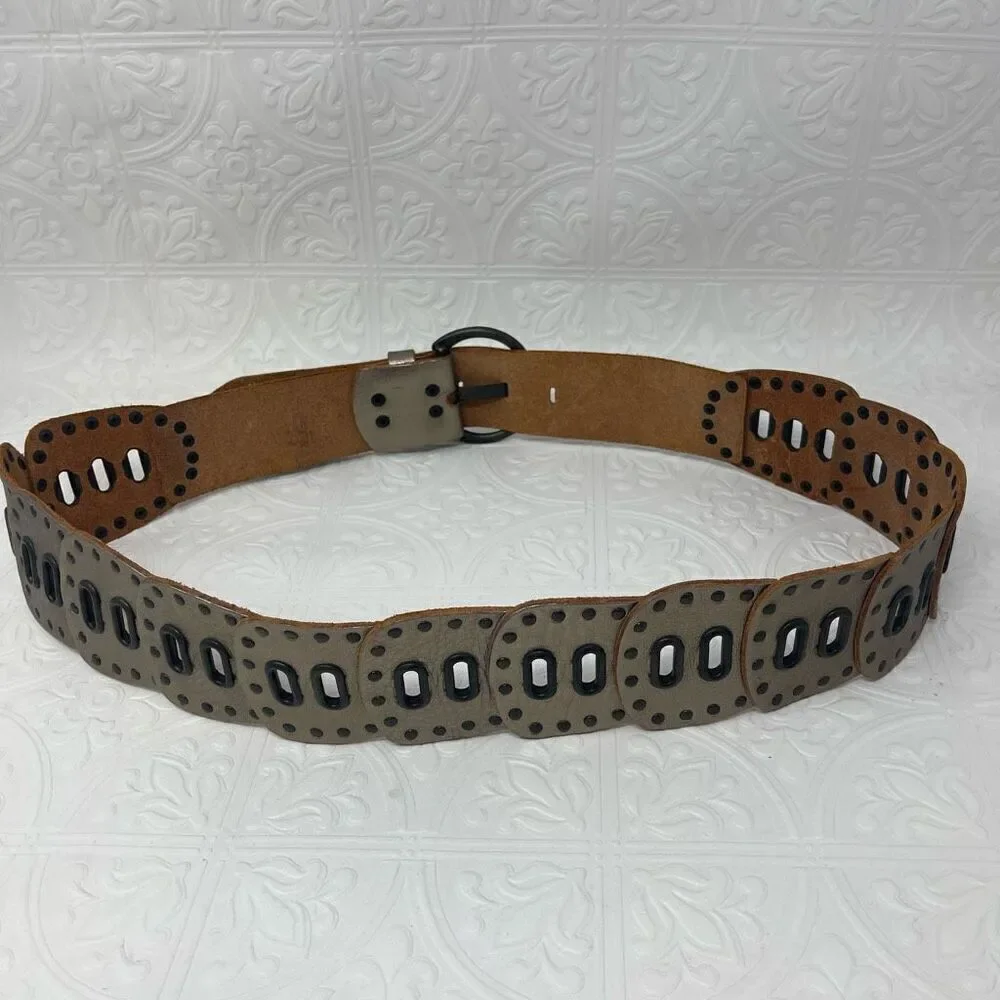 Fossil Suncatcher Leather Belt Sz L